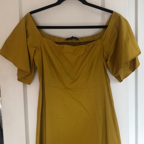 Zara Dresses & Skirts - SALE!! Zara Summer dress chartreuse cotton size L